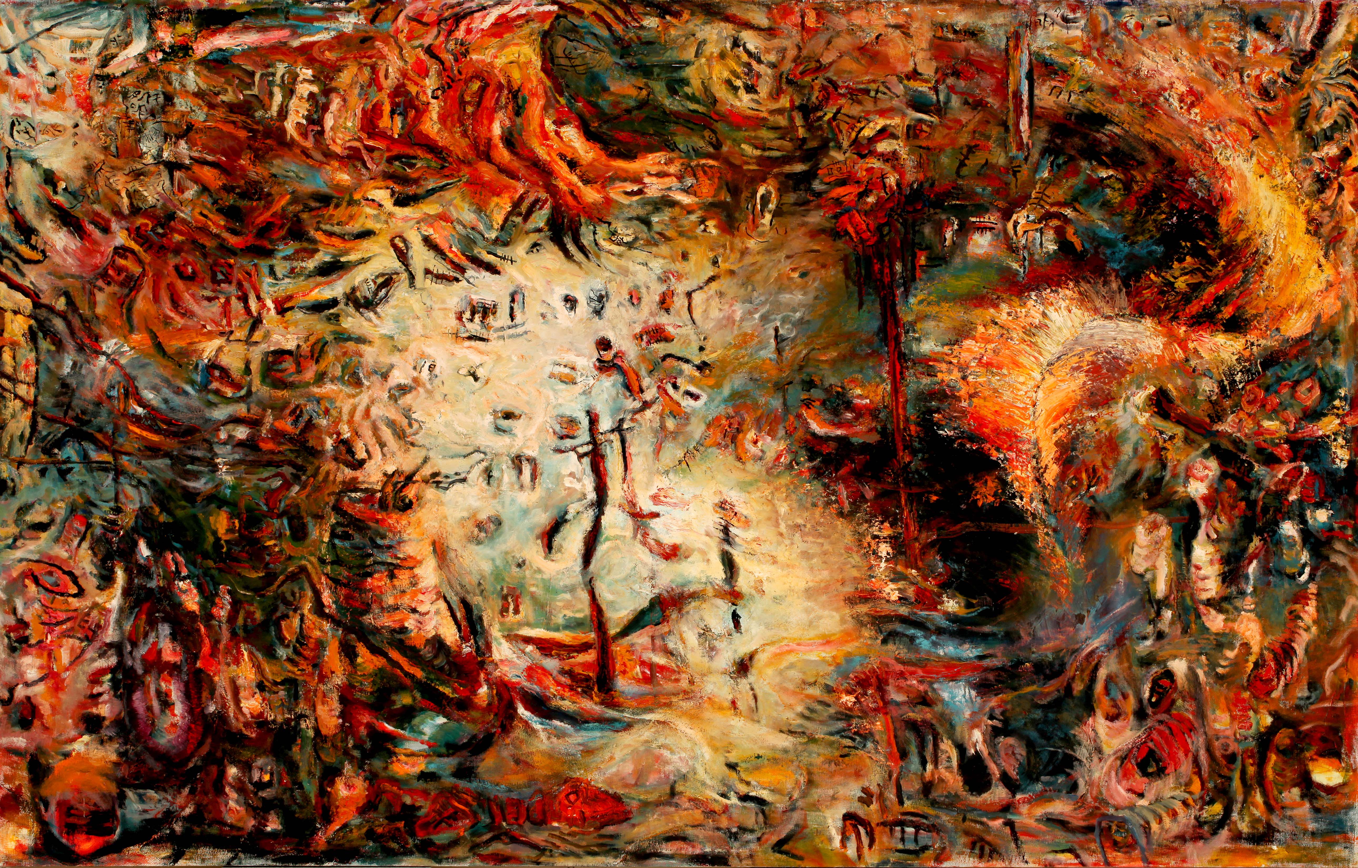 The Crazy City Series II, 68 x 84 inches, Oil on Canvas, 1991